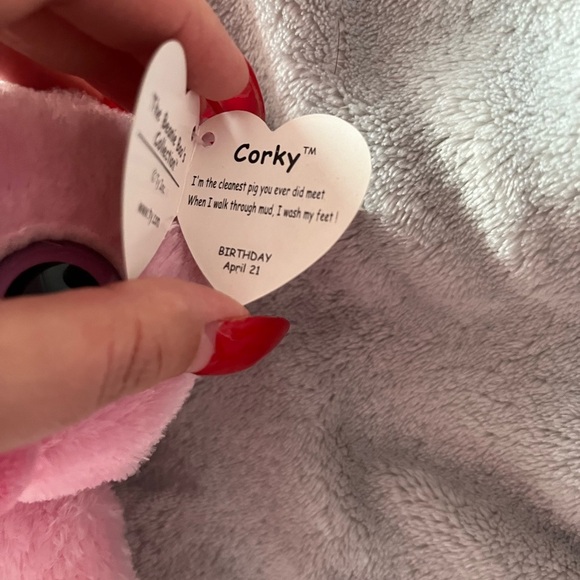 Small pink Corky pig beanie boo from Ty - Picture 4 of 4